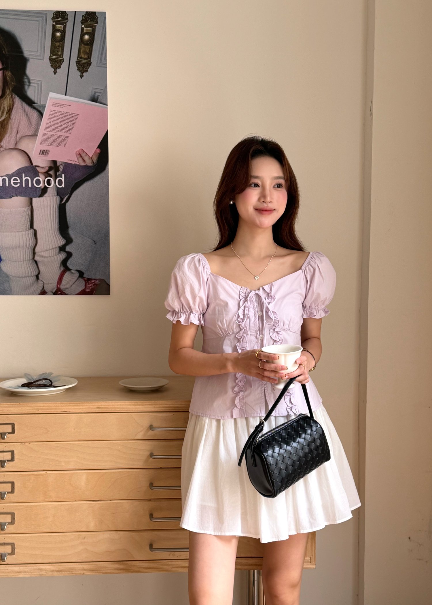 (DEFECT) Colette Ruffles Blouse in Baby Yam