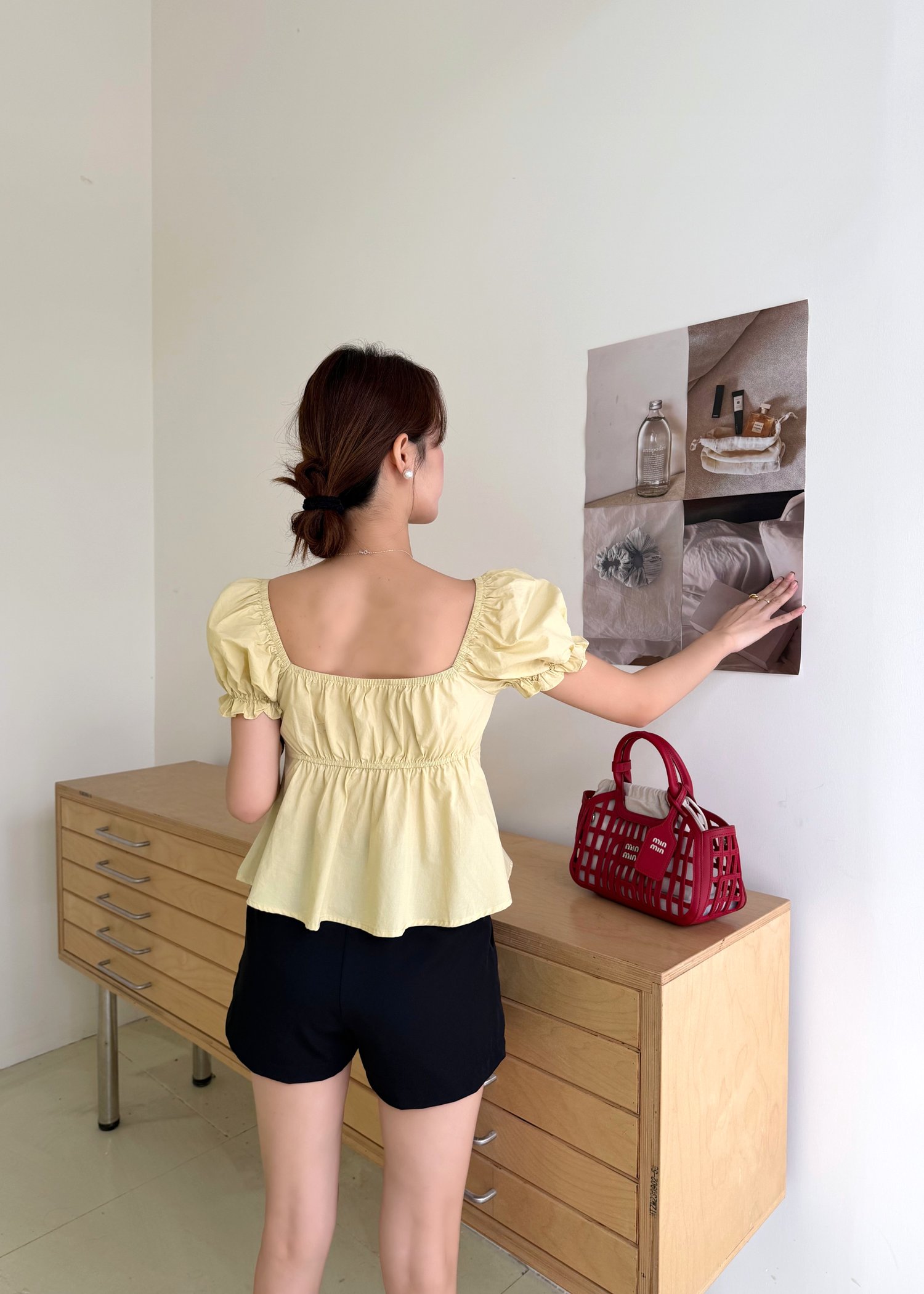 (DEFECT) Colette Ruffles Blouse in Mustard Yellow