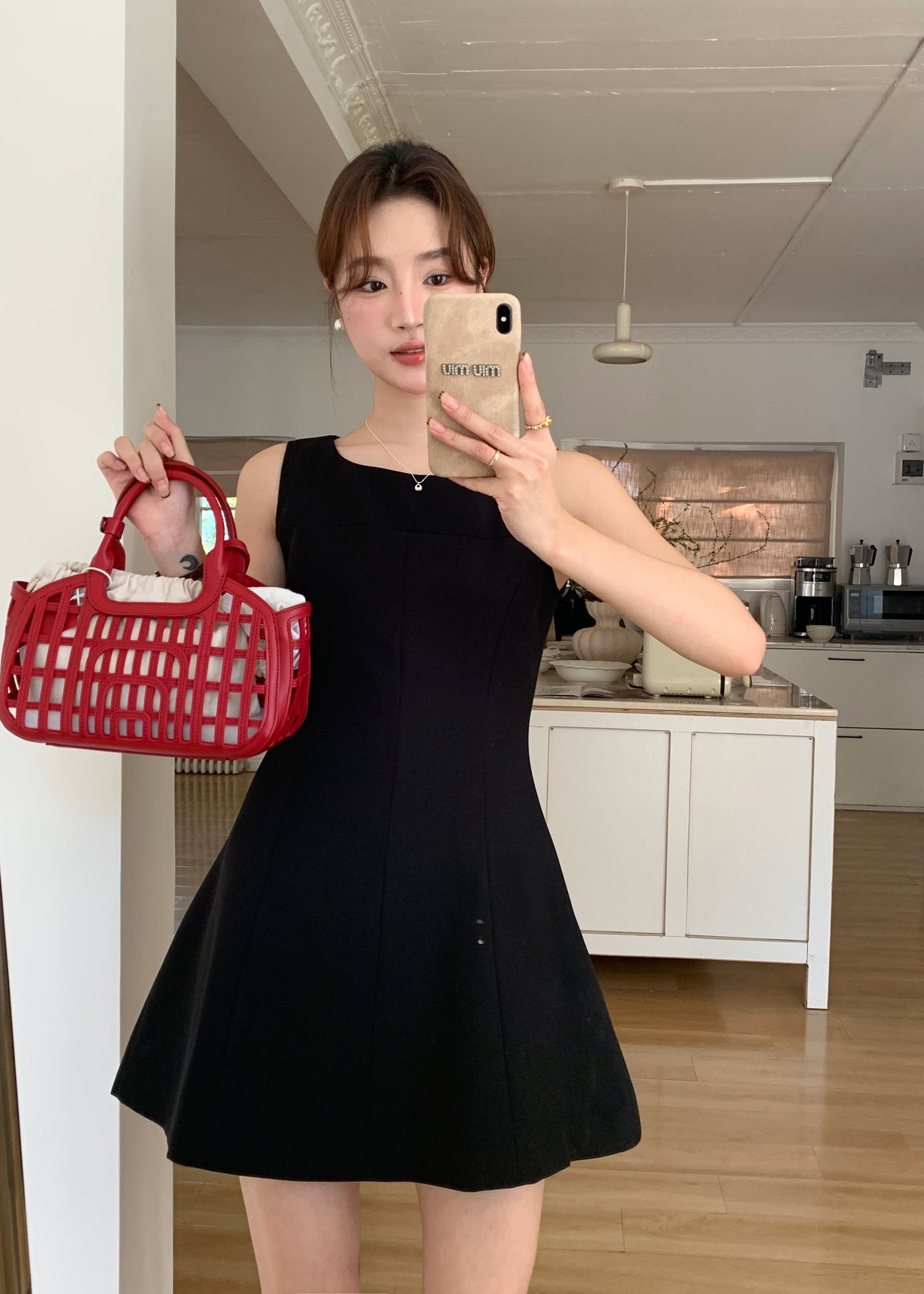 Grace A-line Mini Dress in Black