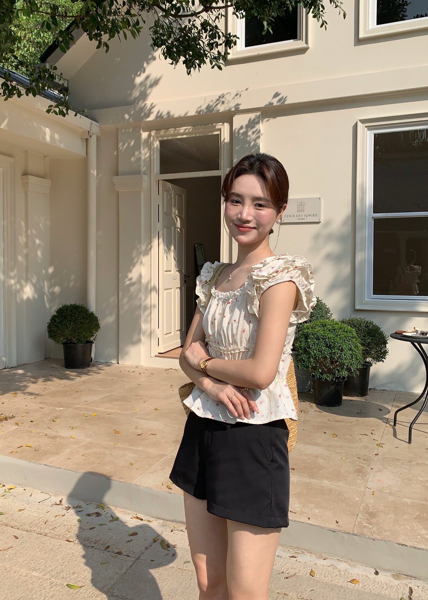 Mona Lacey Floral Top in Milk