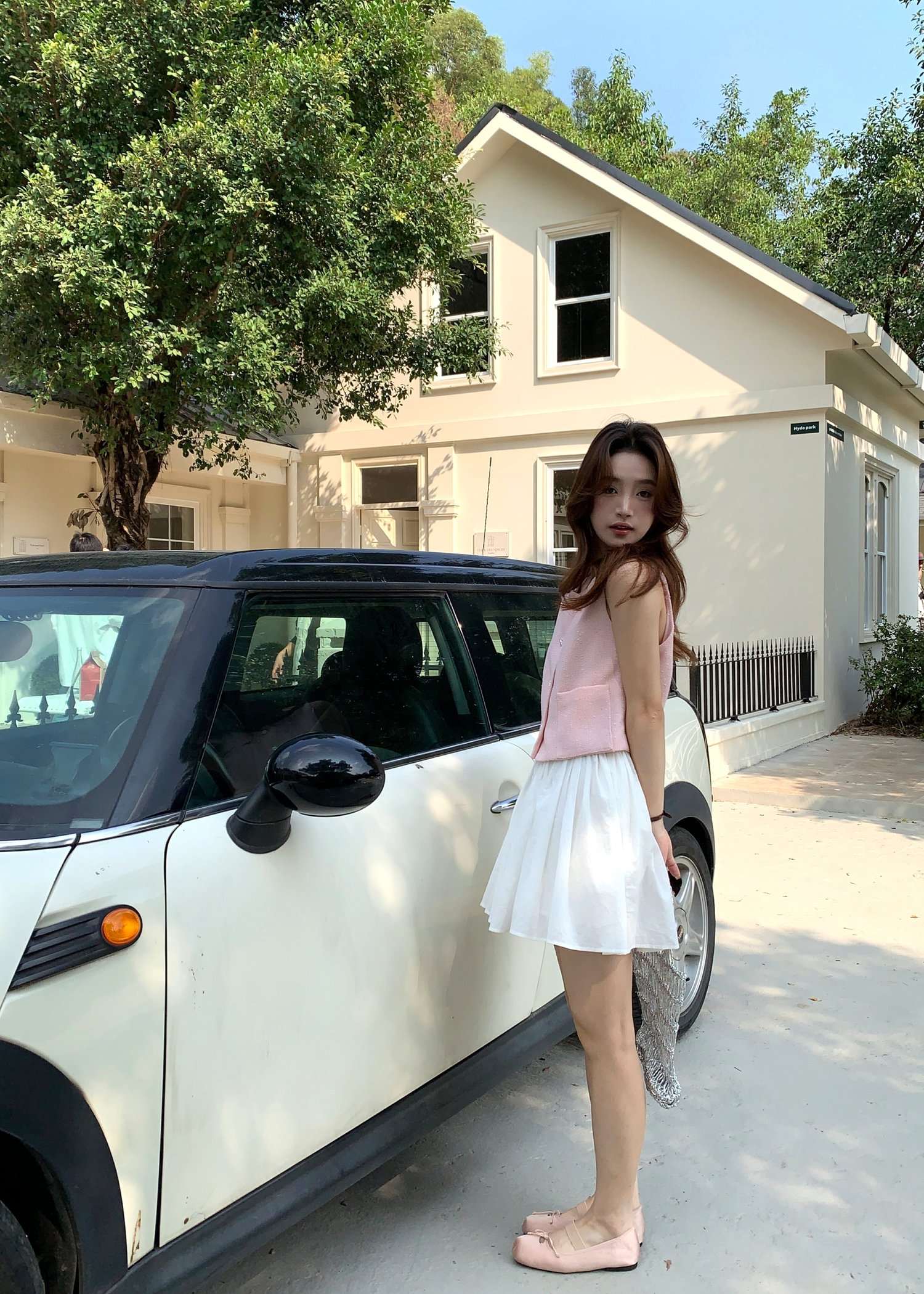 Estelle Tweed Top in Pink