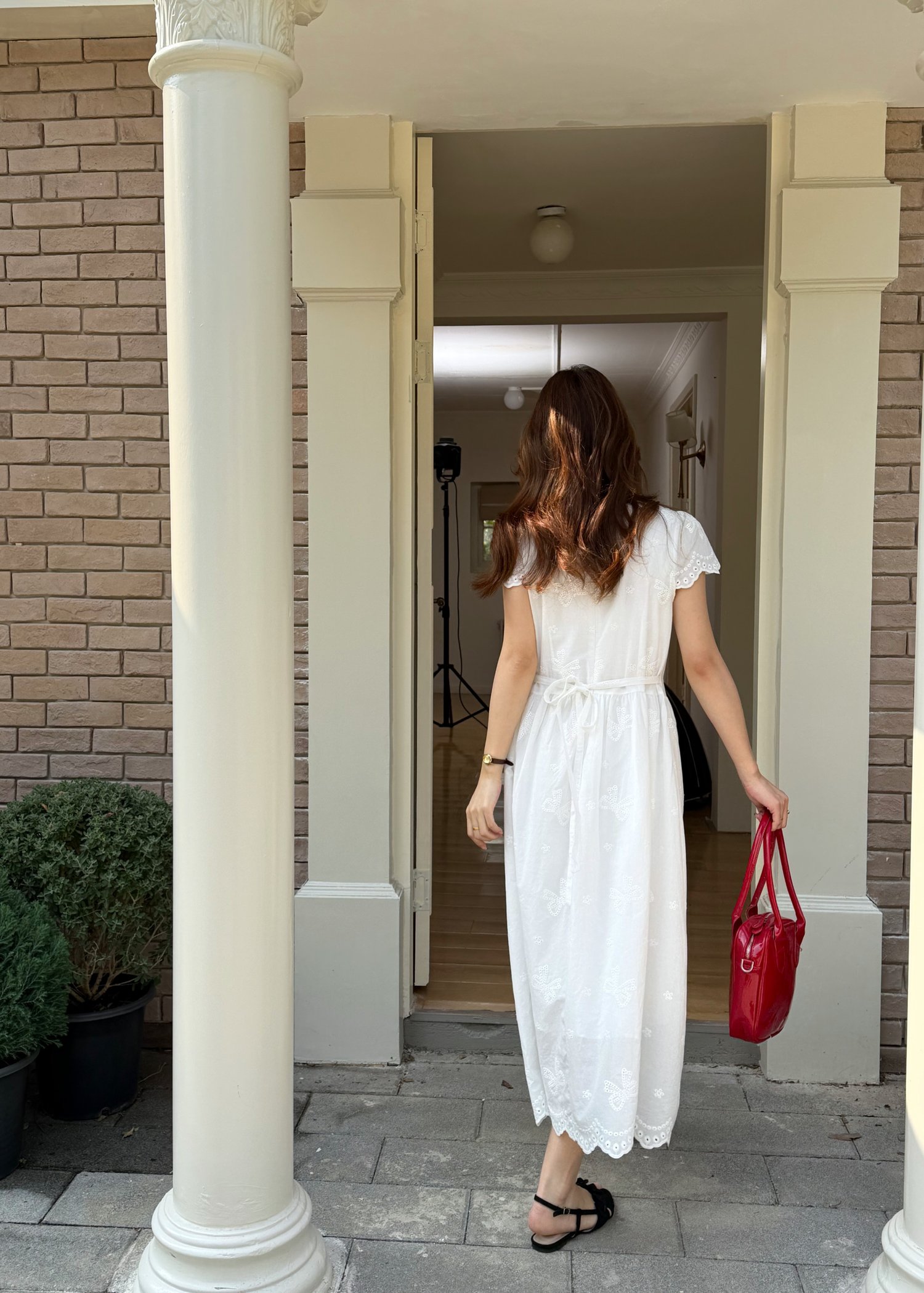 (DEFECT) Elise Embroidery Eyelet Dress in White