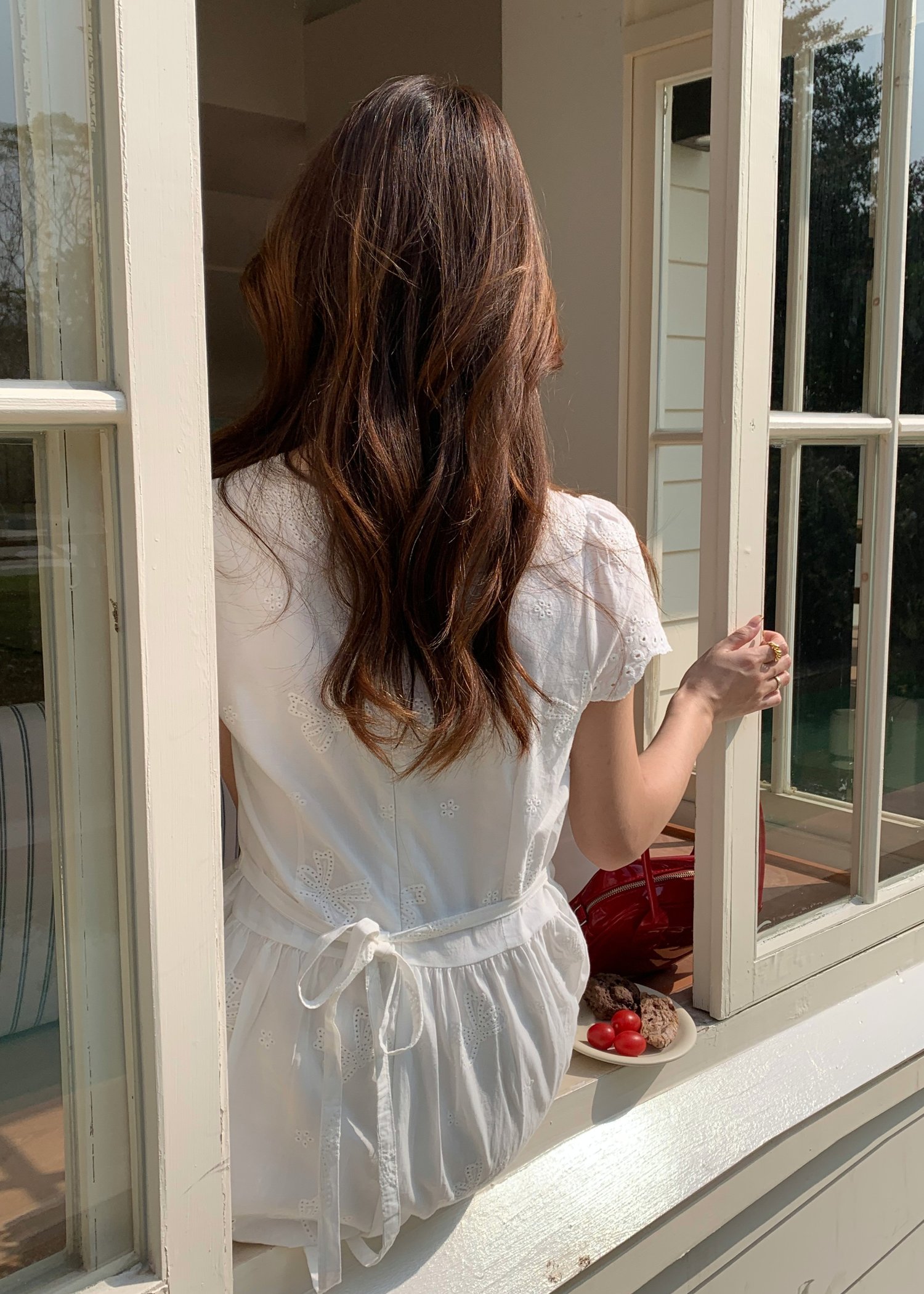 (DEFECT) Elise Embroidery Eyelet Dress in White