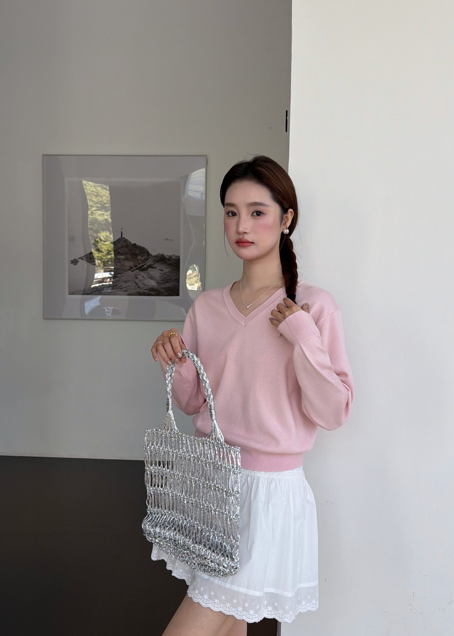 Baby Fluffy Long Sleeve Top in Pink