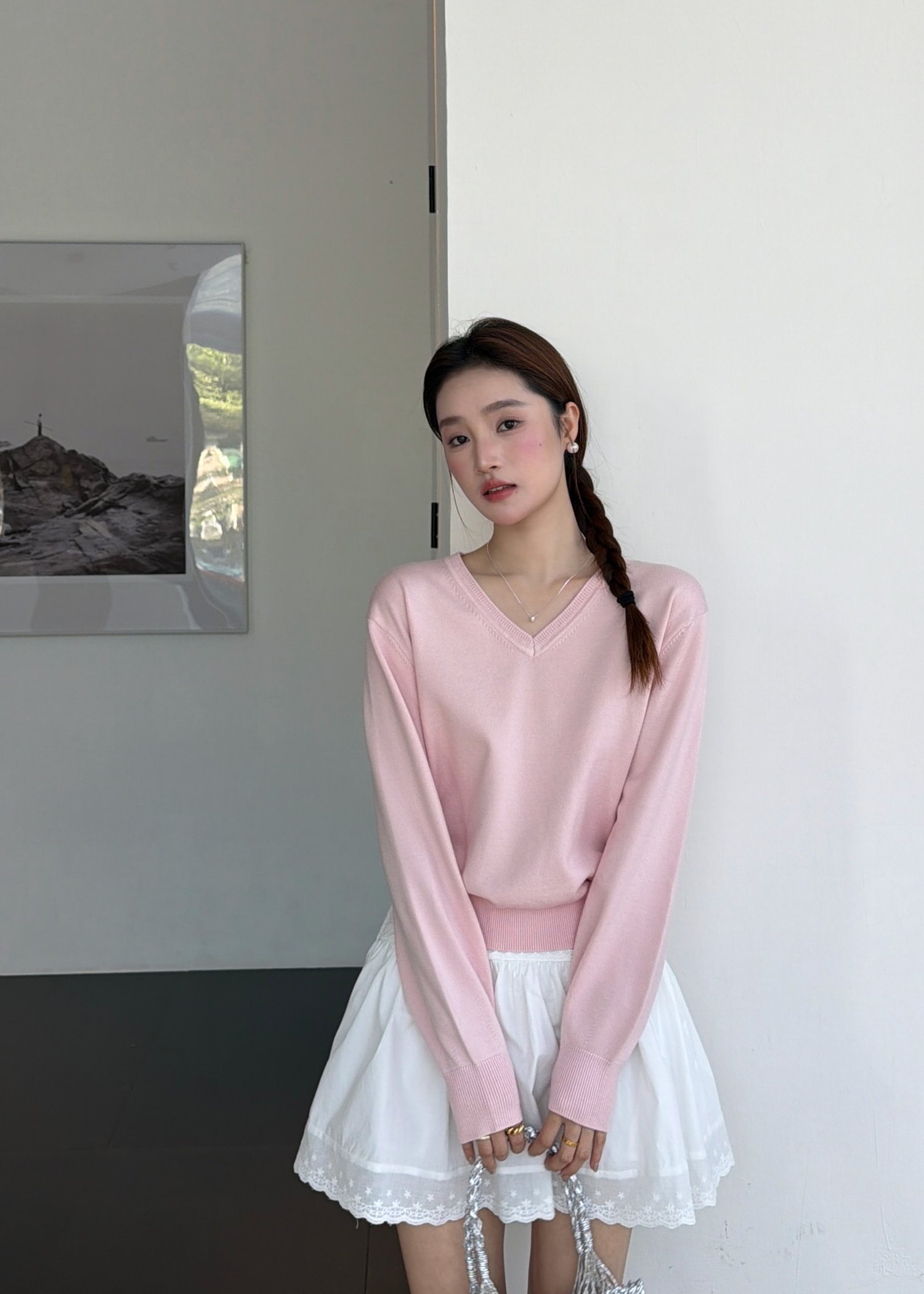 Baby Fluffy Long Sleeve Top in Pink