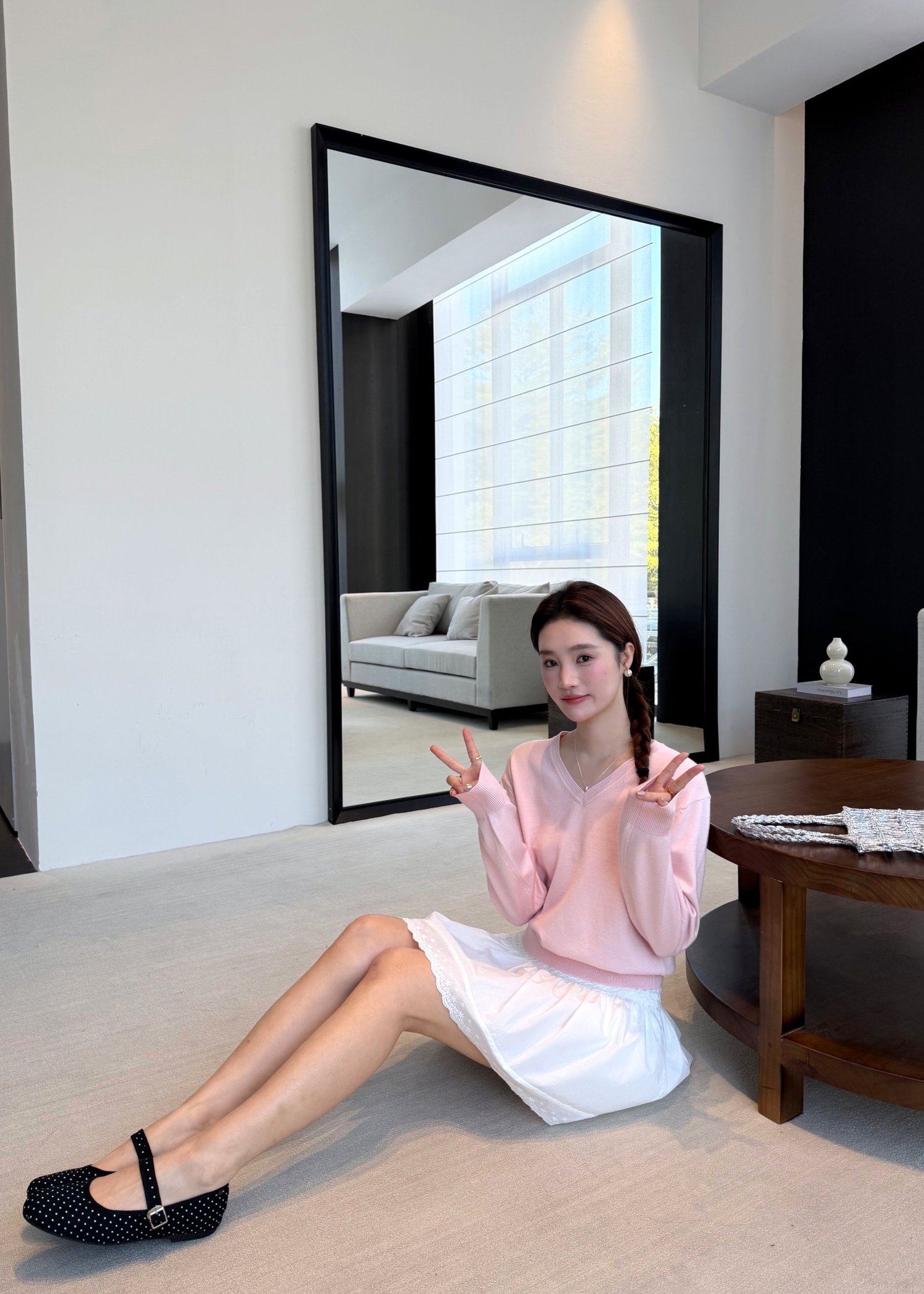 Baby Fluffy Long Sleeve Top in Pink