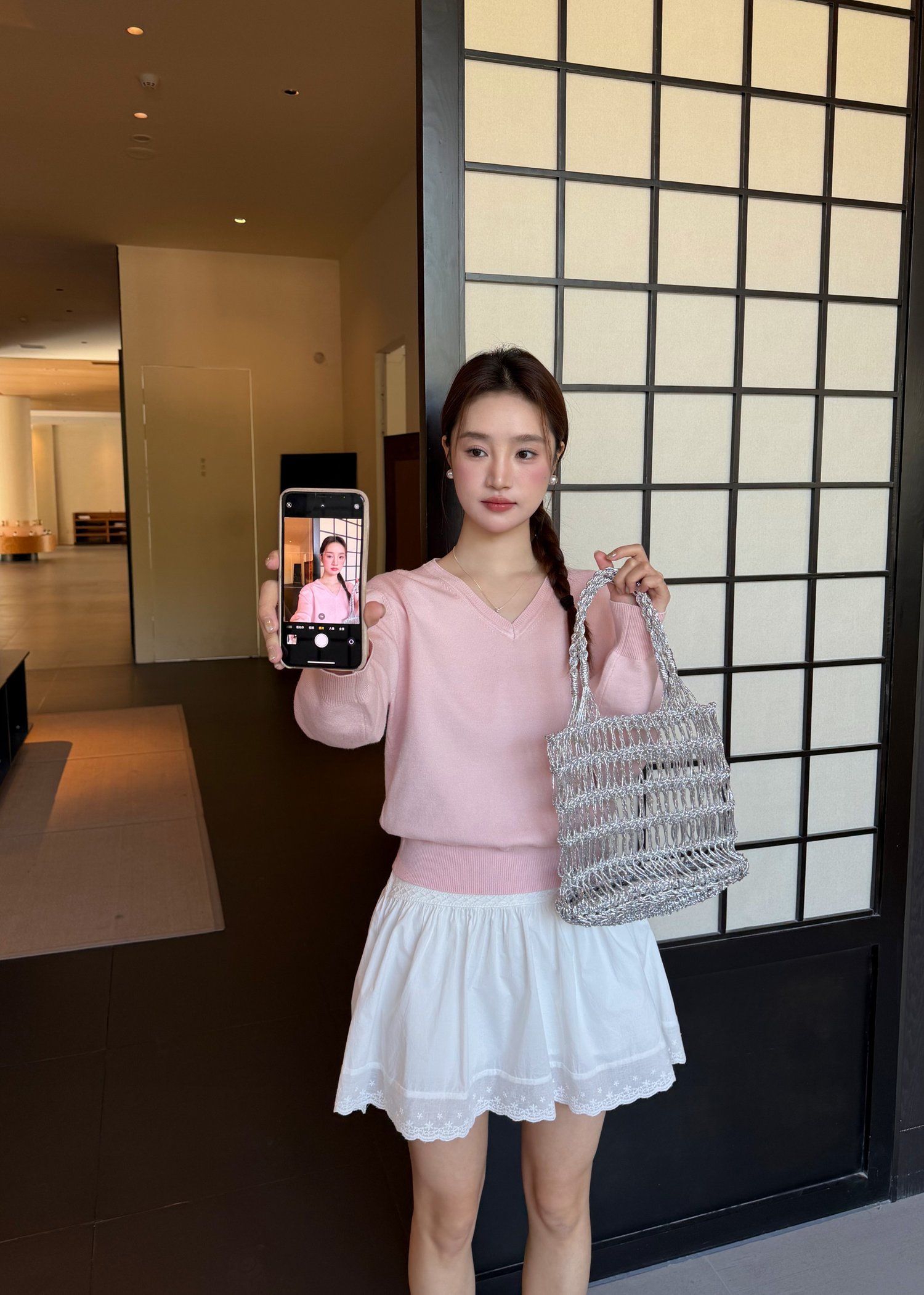 Baby Fluffy Long Sleeve Top in Pink