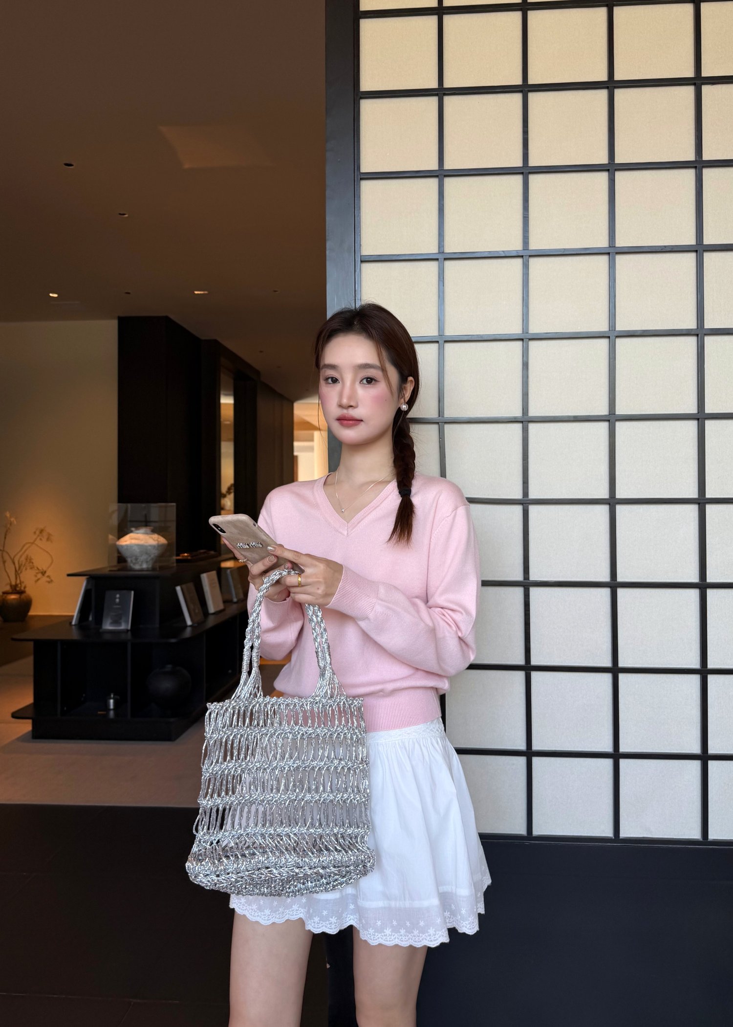 Baby Fluffy Long Sleeve Top in Pink