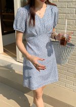 Le' Reve Floral Mini Dress in Blue