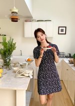 Le' Reve Floral Mini Dress in Black