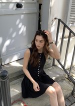 Diana Fleur Mini Dress in Black