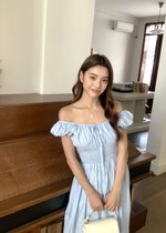 De Luna Long Dress in Baby Blue