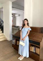 De Luna Long Dress in Baby Blue