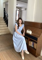 De Luna Long Dress in Baby Blue