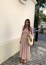 De Luna Long Dress in Baby Pink