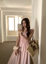De Luna Long Dress in Baby Pink