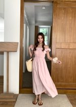 De Luna Long Dress in Baby Pink