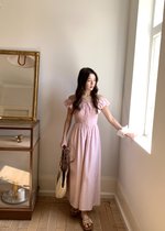 De Luna Long Dress in Baby Pink
