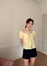 (DEFECT) Colette Ruffles Blouse in Mustard Yellow