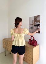 (DEFECT) Colette Ruffles Blouse in Mustard Yellow