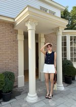 Estelle Tweed Top in Navy Blue