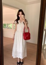 (DEFECT) Elise Embroidery Eyelet Dress in White