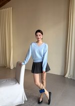 Baby Fluffy Long Sleeve Top in Blue