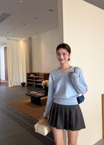 Baby Fluffy Long Sleeve Top in Blue