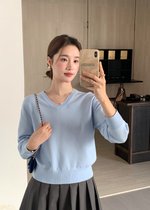 Baby Fluffy Long Sleeve Top in Blue