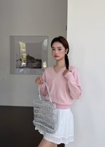 Baby Fluffy Long Sleeve Top in Pink