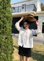 Arris Lacey Pleated Blouse in White