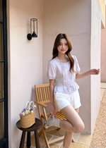 (BACKORDER) Helena Ribbon Lacey Blouse in Yam
