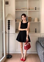 Grace A-line Mini Dress in Black