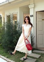 (DEFECT) Elise Embroidery Eyelet Dress in White