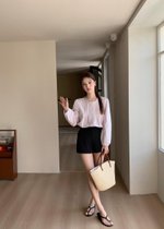 Serene Lacey Pleated Blouse in Baby Yam