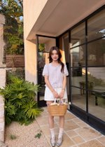 (BACKORDER) Helena Ribbon Lacey Blouse in Yam