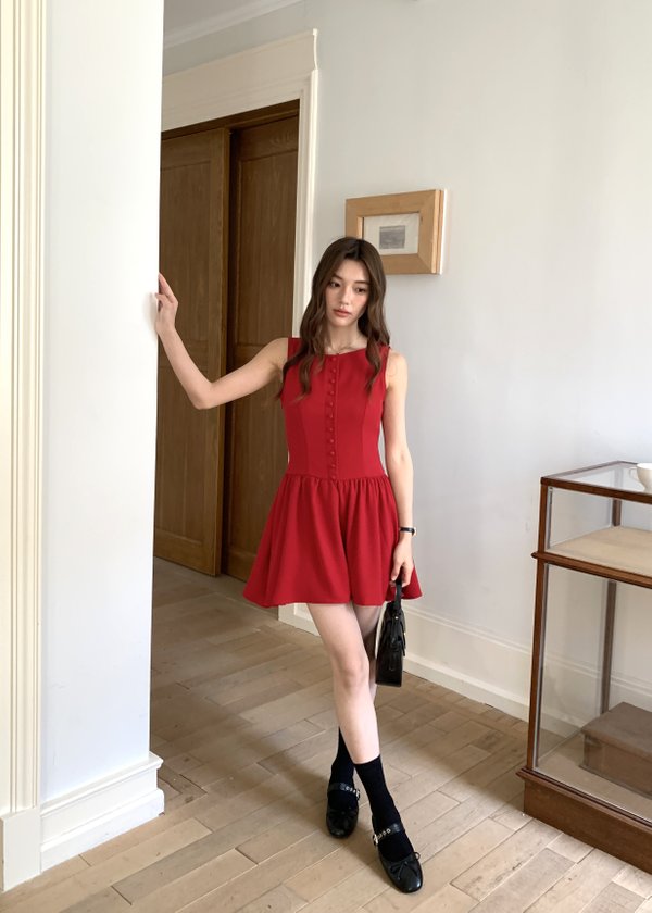 Diana Fleur Mini Dress in Red