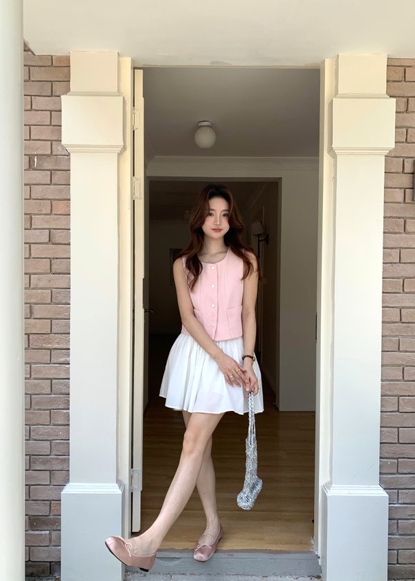 Estelle Tweed Top in Pink