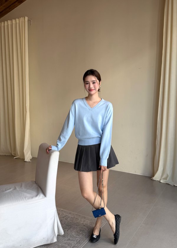 Baby Fluffy Long Sleeve Top in Blue