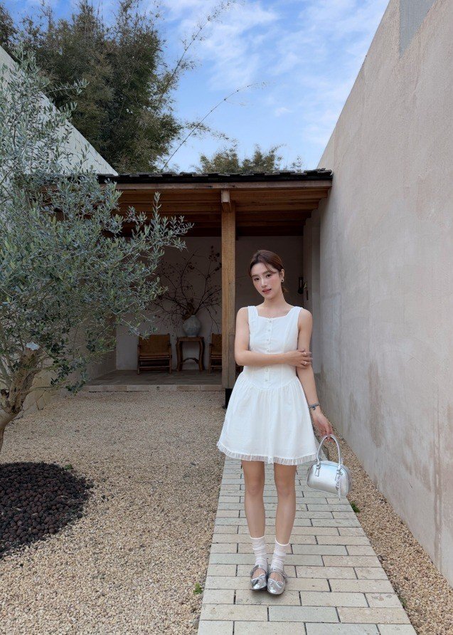 Nina Fleur Mini Dress in White