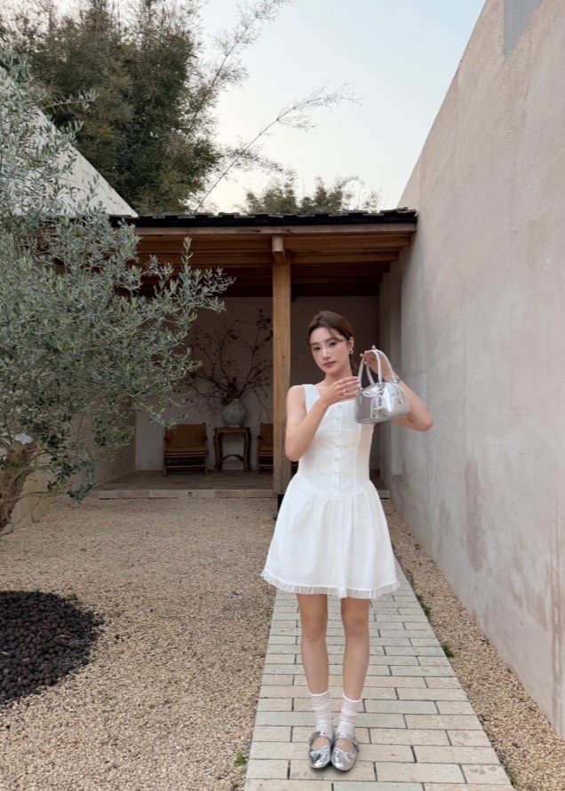 Nina Fleur Mini Dress in White