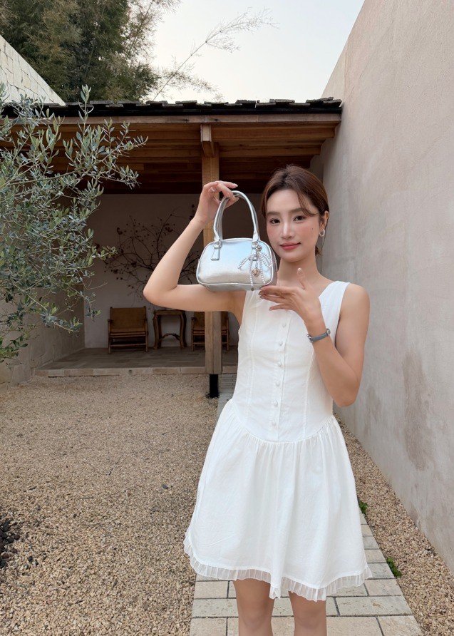 Nina Fleur Mini Dress in White