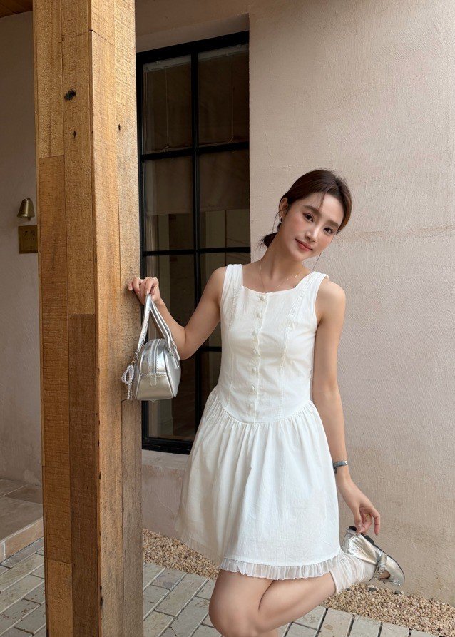 Nina Fleur Mini Dress in White