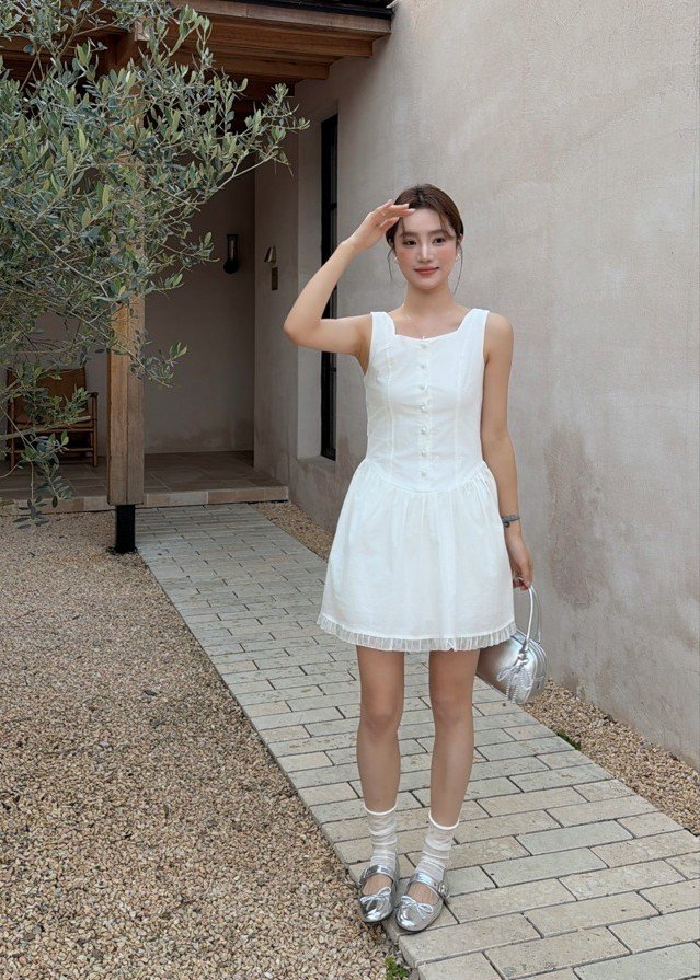 Nina Fleur Mini Dress in White