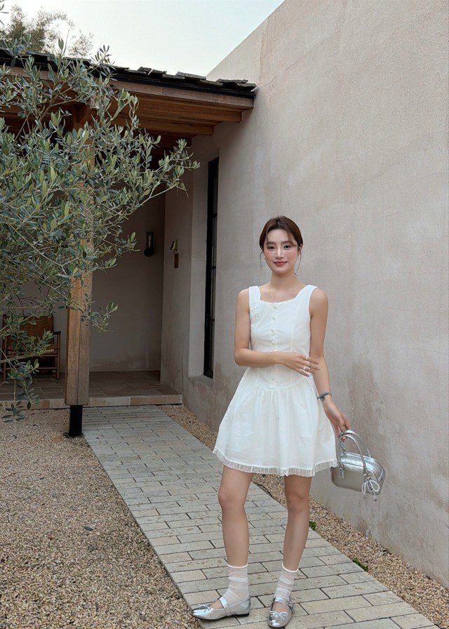 Nina Fleur Mini Dress in White