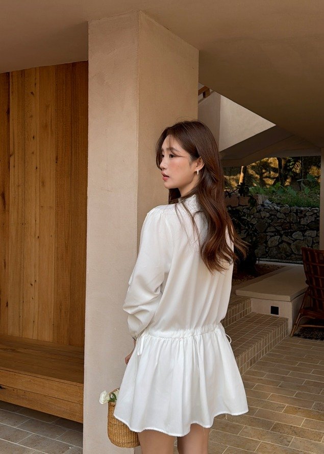 Claris Garden Ruffle Dress in White