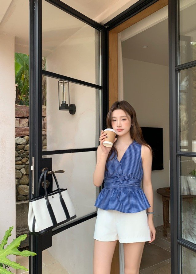 Jennie Flare Top in Blue