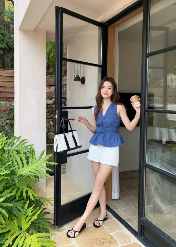 Jennie Flare Top in Blue