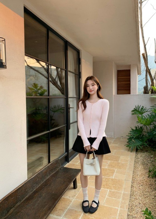 Janis Fufu Knit Top in Baby Pink