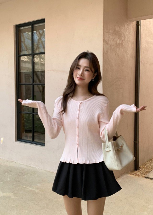 Janis Fufu Knit Top in Baby Pink